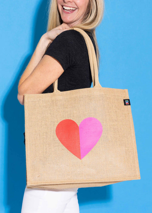 Heart Jute Market Bag