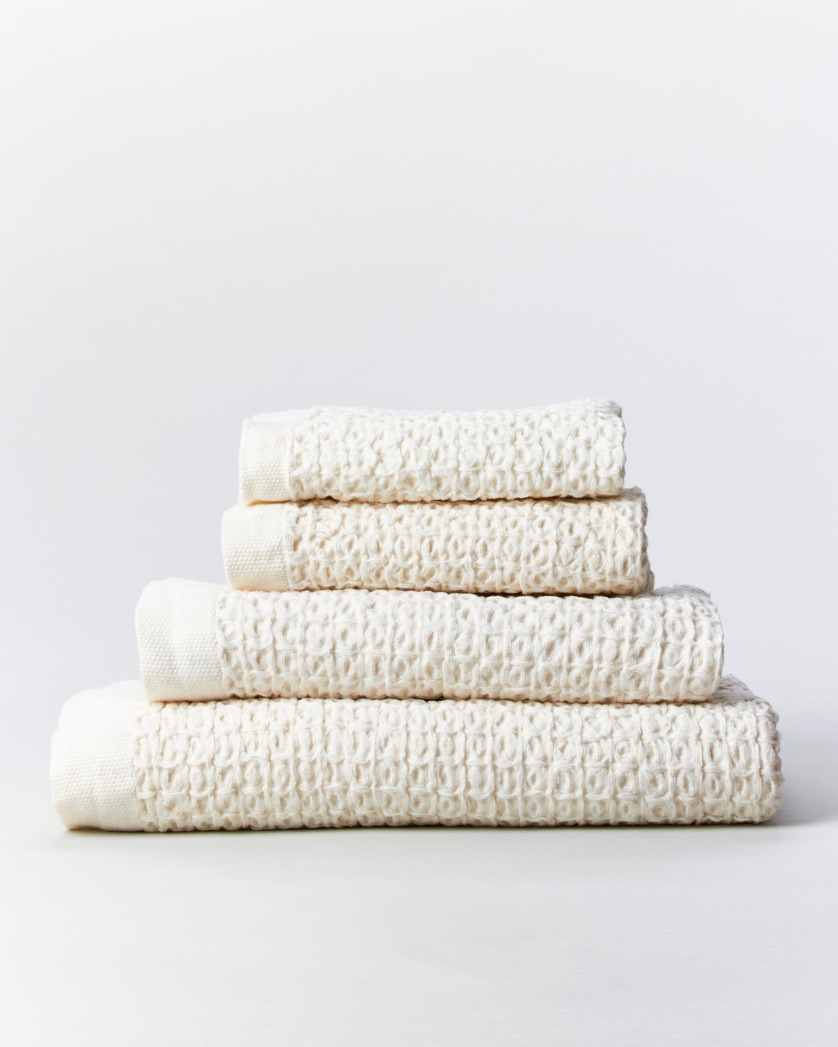 Japanese Lattice Waffle Towels - Brown - The Foundry Home Goods