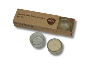 BIOKEMA - Teelichthüllen aus Glas - 3 Stück