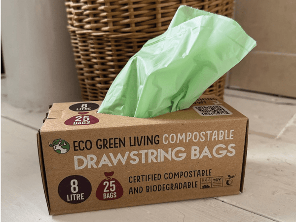Eco Green Living - Kompostierbare Müllbeutel 8 Liter mit Kordelzug