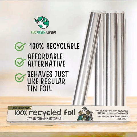 Eco Green Living - 100% recycelte Aluminiumfolie - 10 Meter