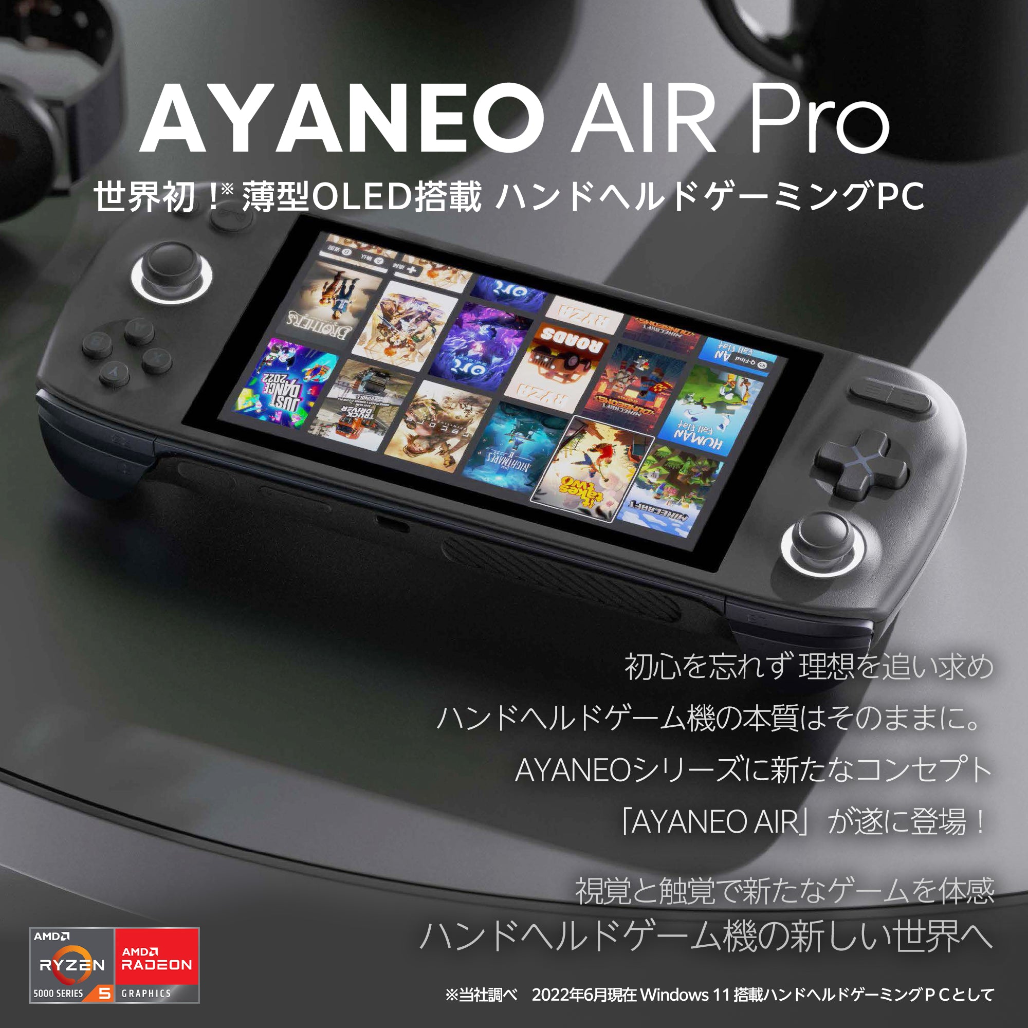 AYANEO Air Pro ブラック Ryzen 5 5560U《専用ガラスフィルム