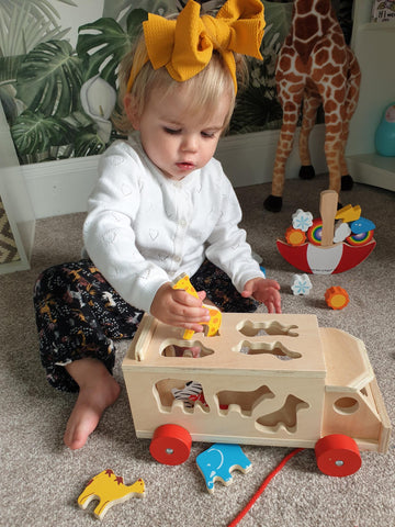 Girl playing with Animal Sorter Lorry