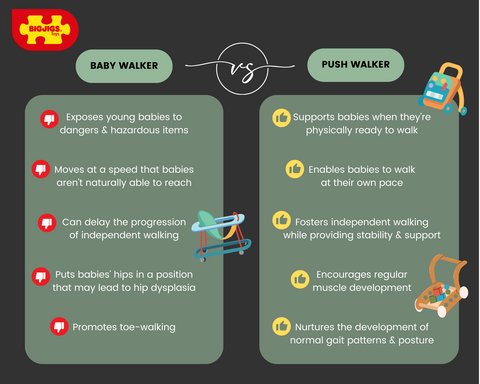 Baby Walker Vs Push Walker Infographic