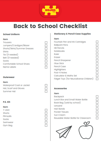 Kids back to school checklist