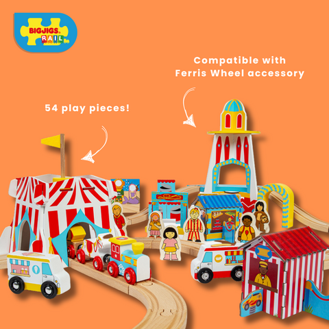 Fun Fair Wooden Train Set infographic