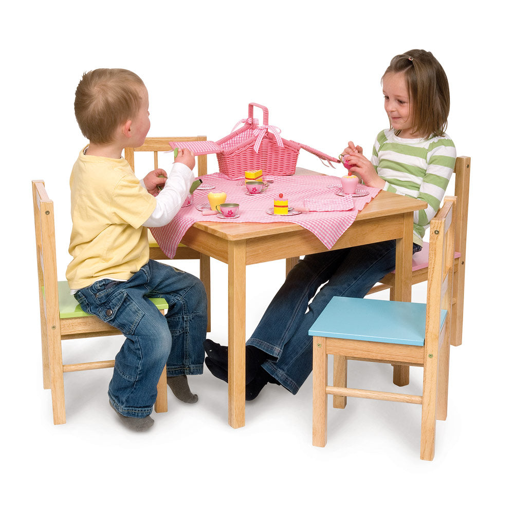 oak painted dining table and chairs