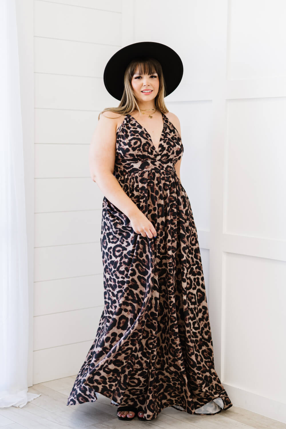Never Stop Full Size Run Leopard Maxi Dress