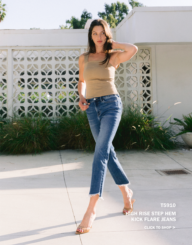 Editorial image of Encouragingly - High Rise Kick Flare Jean