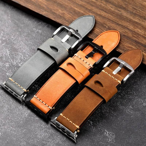 Handmade Leather Apple Watch Band | Infinity Loops