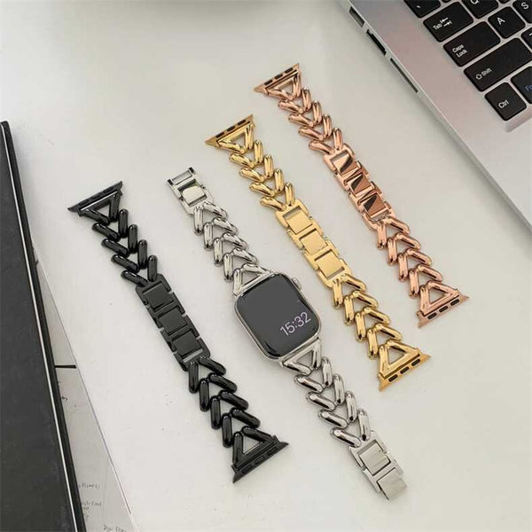 Woman's Luxury Heart Bracelet Gold Apple Watch Bands