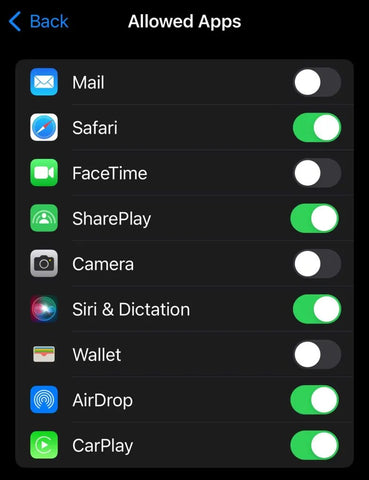 AirDrop iPhone settings