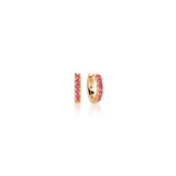 Ellera Piccolo Earrings Gold Plated, Red Zirconia