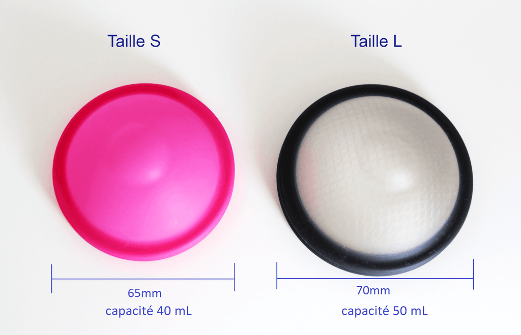 schéma du disque avec les dimensions de la taille S et L