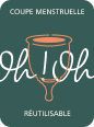 Logo cup'oh coupe menstruelle réutilisable fond vert