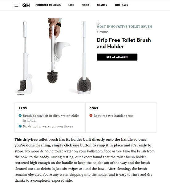 Drip free toilet brush featured by Good Housekeeping.