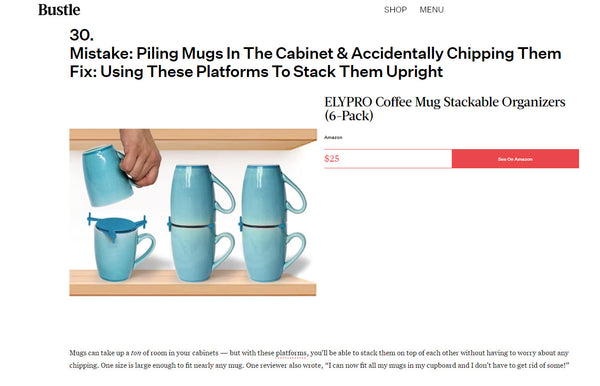 Mug stackers featured by Bustle