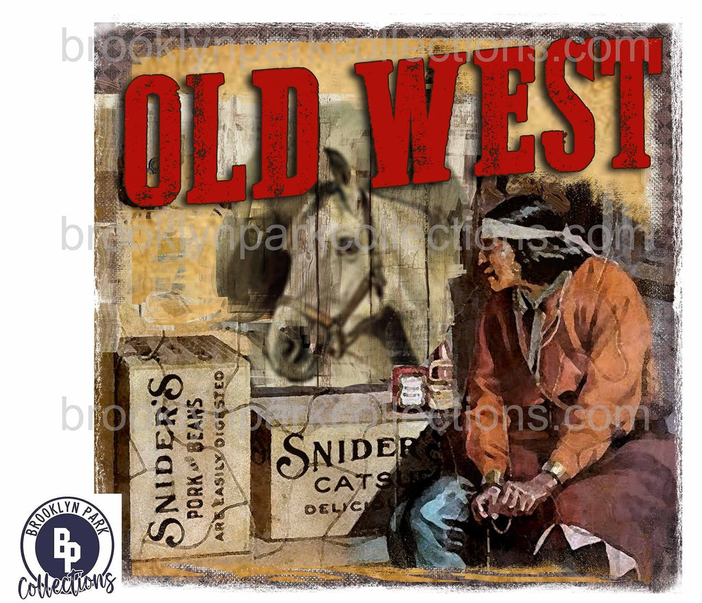 Download Old West Indian Horse Sign Art Digital Design Instant Download Print Sublimation Png