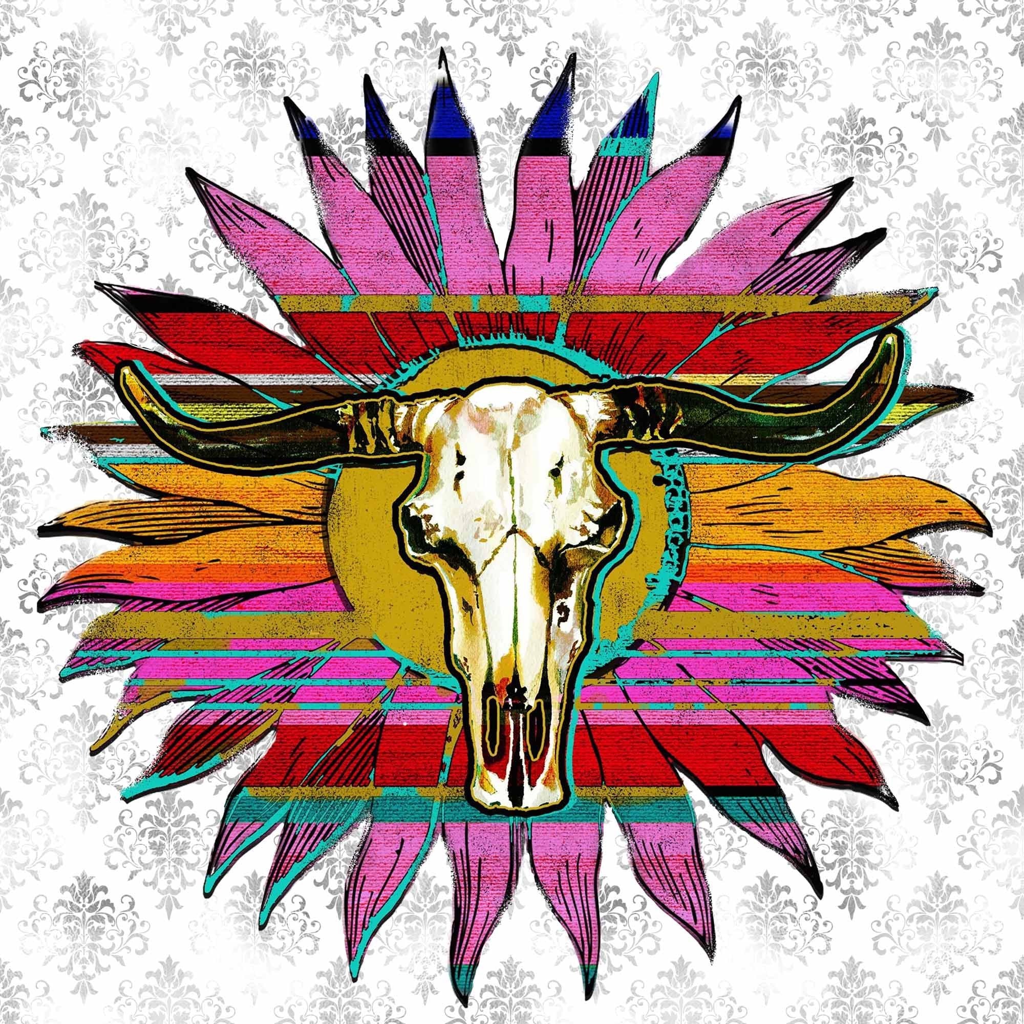 Download Serape Sunflower, Bull Skull, Southwest Boho, Instant Digital Download - Brooklyn Park ...