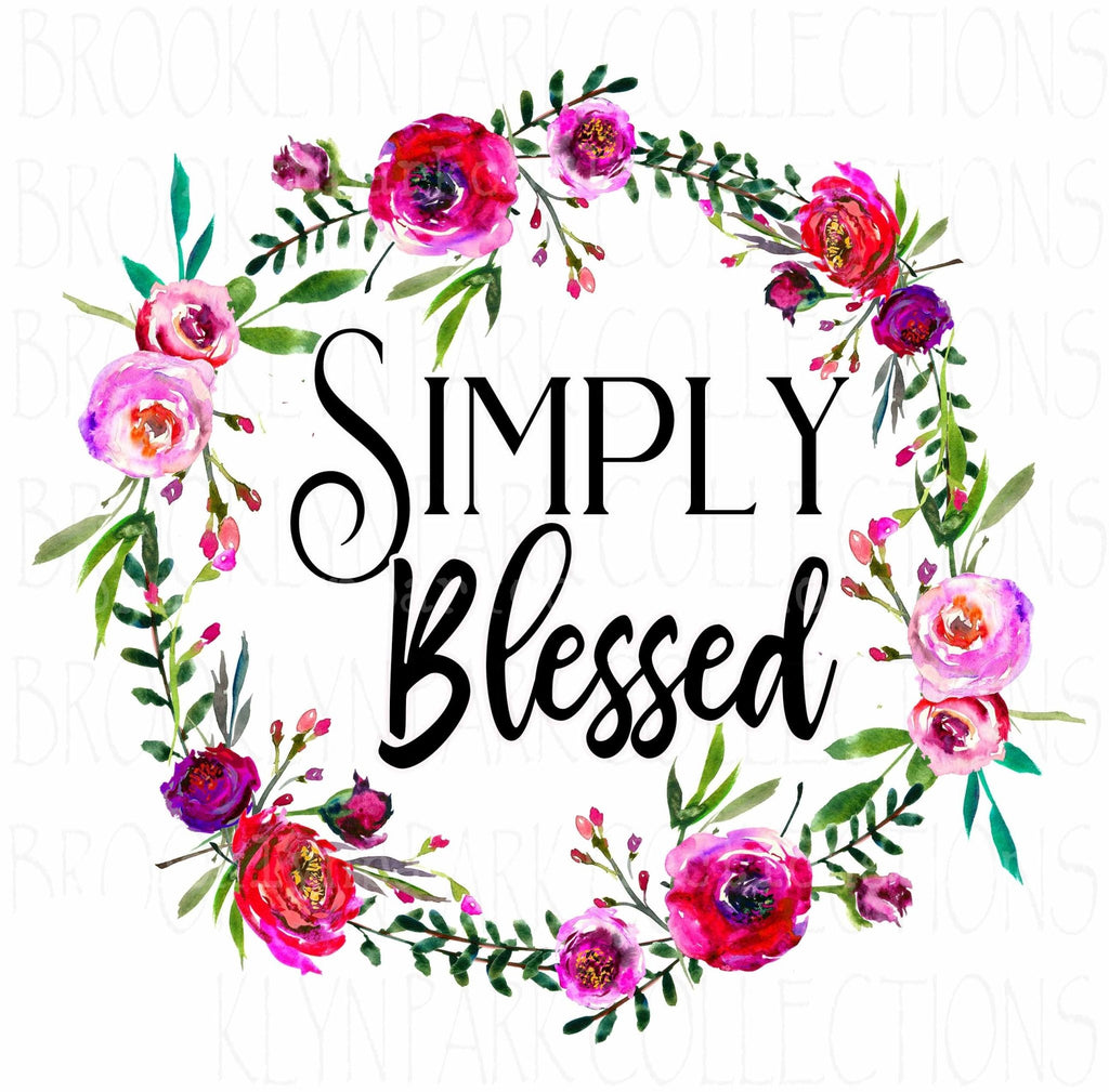 Download Simply Blessed Wildflowers Wreath Digital Download Sublimation Png Art Print Brooklyn Park Collections Llc