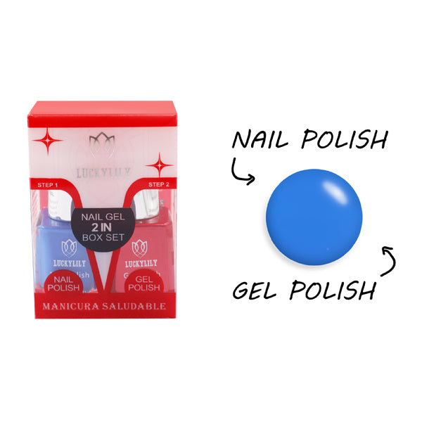 Kit de esmalte y gel de uñas-color azul cielo