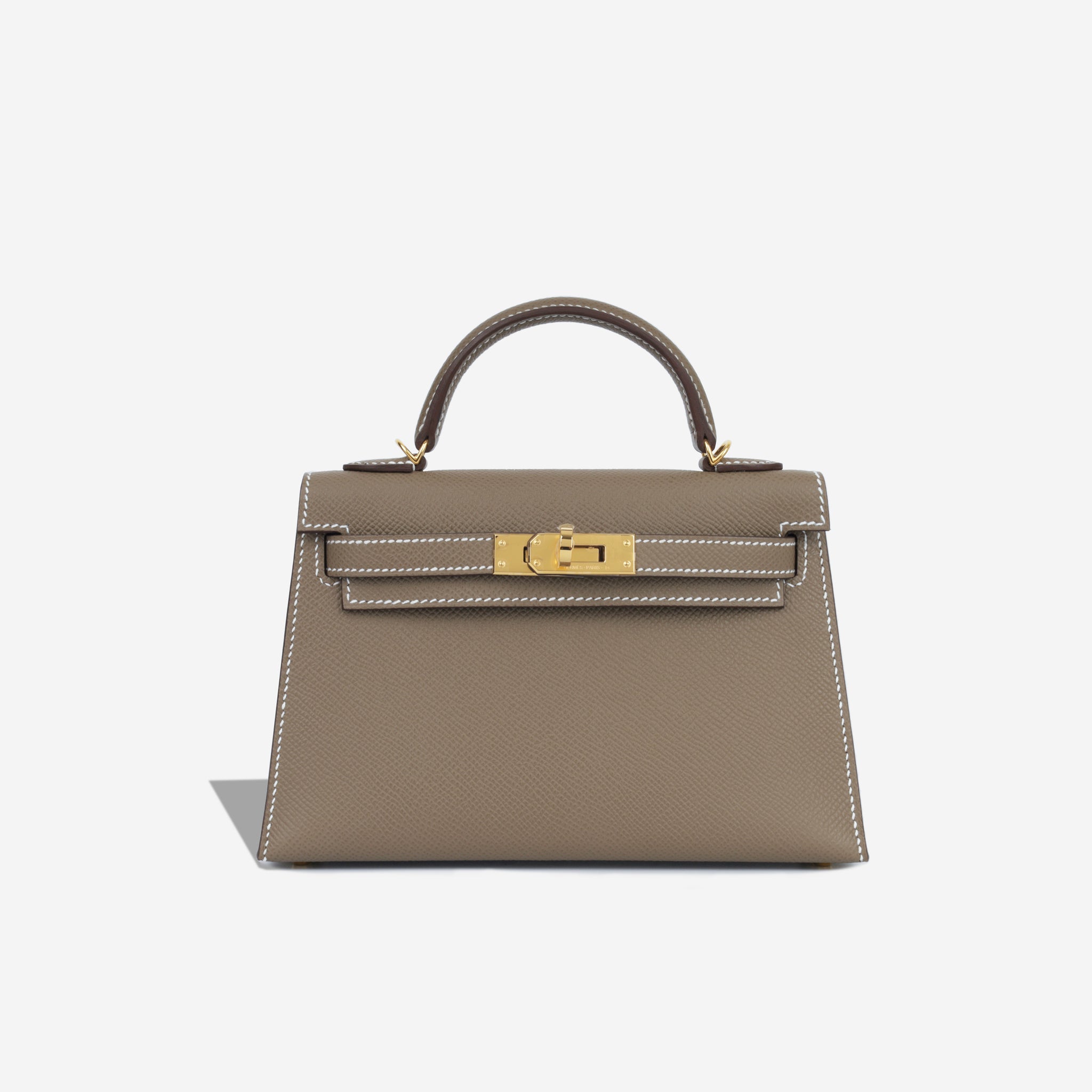 Hermès - Mini Kelly 20 - Etoupe Epsom - GHW - New - 2023 | Bagista