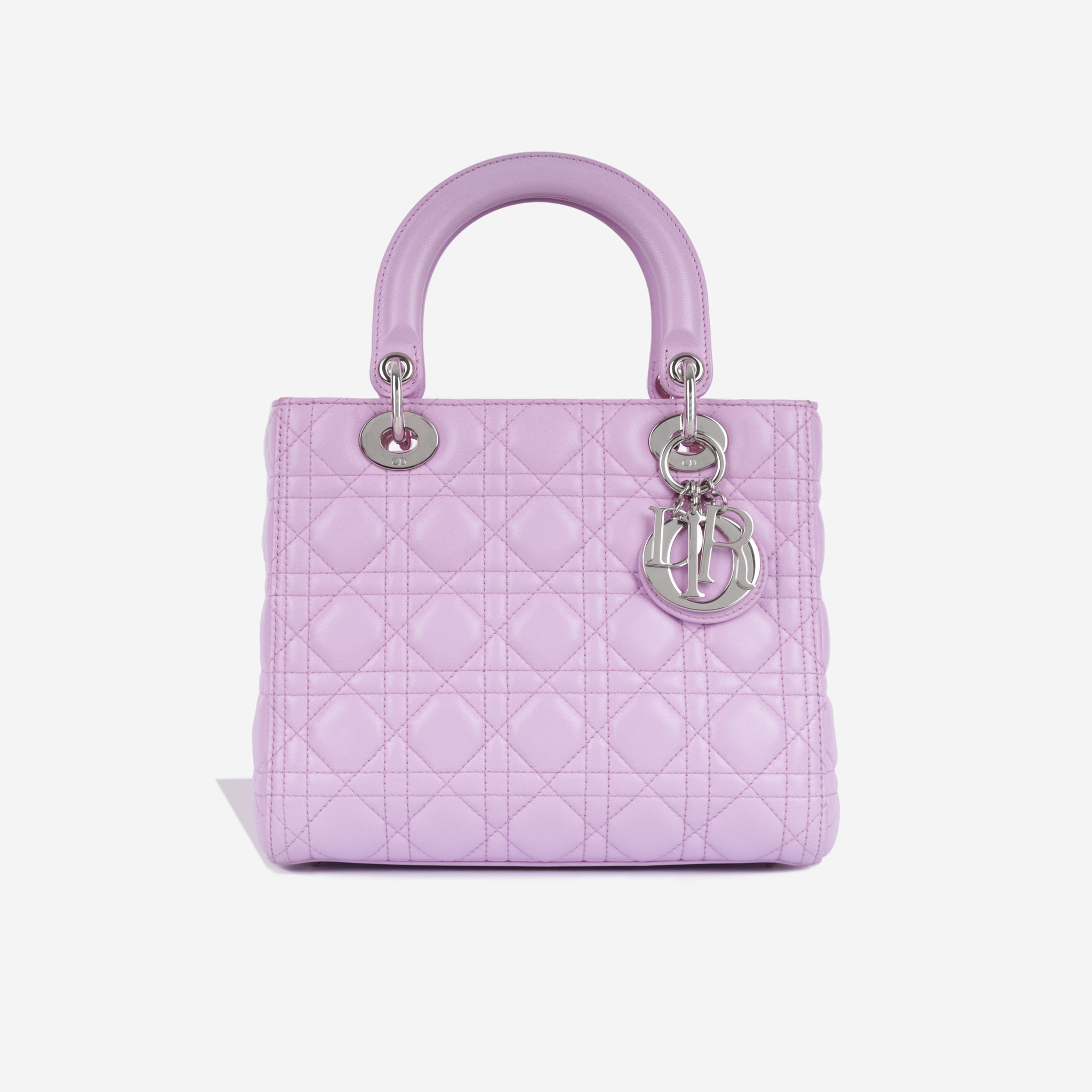 Lady Dior Medium bag in purple leather Dior  Second Hand  Occasion   Vintega