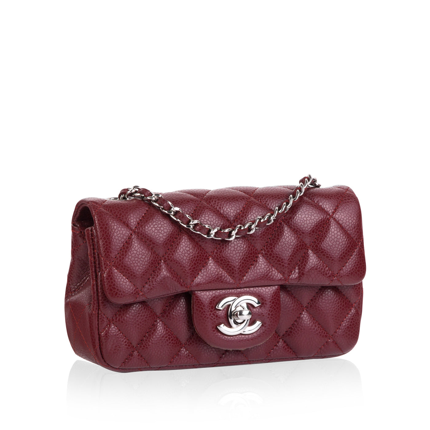 Chanel - Classic Flap Bag - Extra Mini - Burgundy - SHW | Bagista