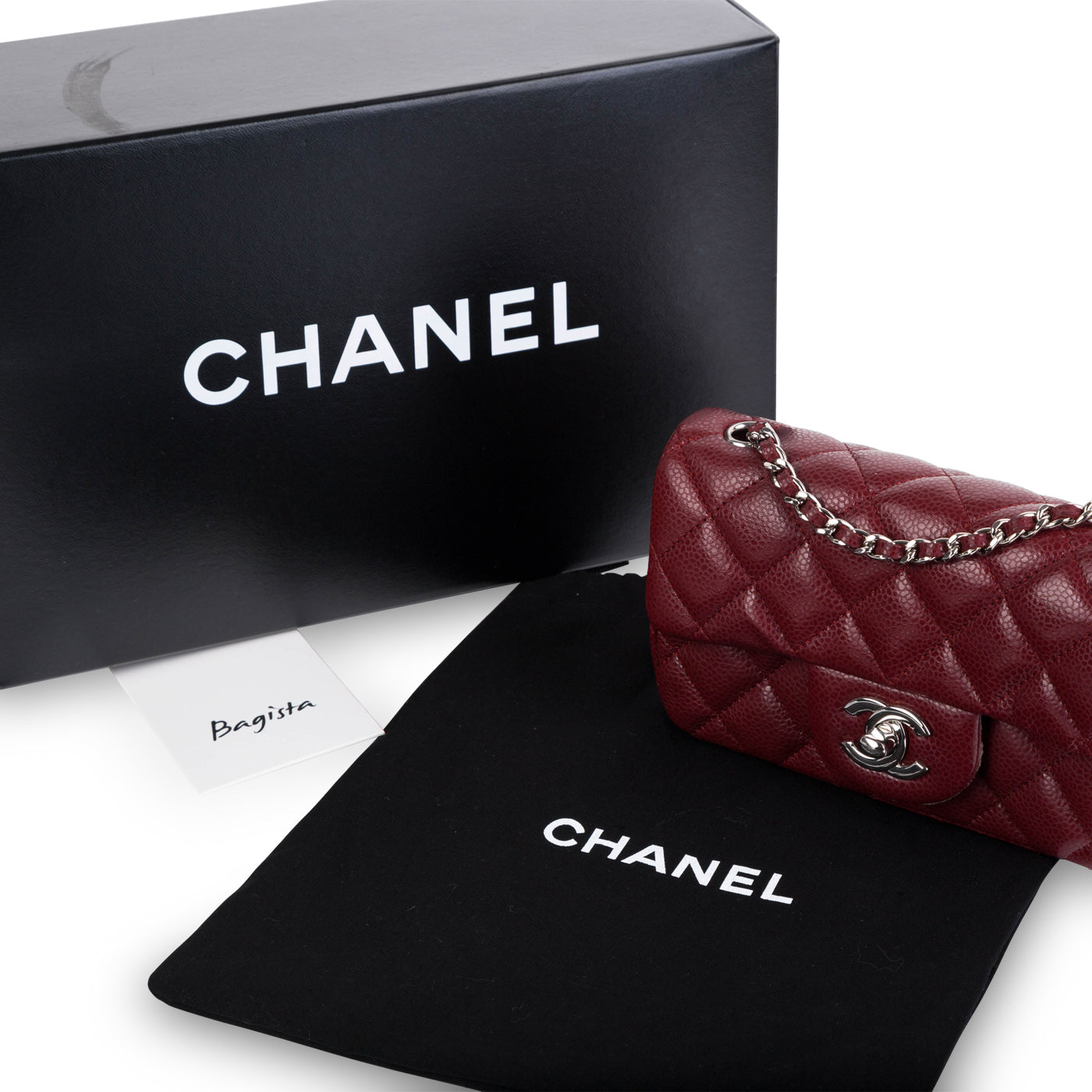 Chanel Mini Handle Flap Bag Burgundy  CHANEL  THÉM