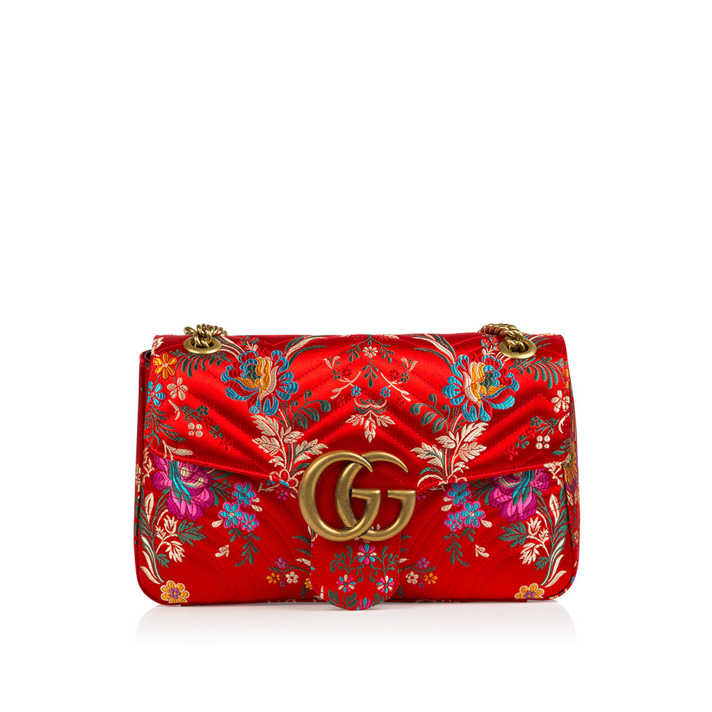 Gucci - GG Marmont Floral-Jacquard Bag - Pre-Loved | Bagista