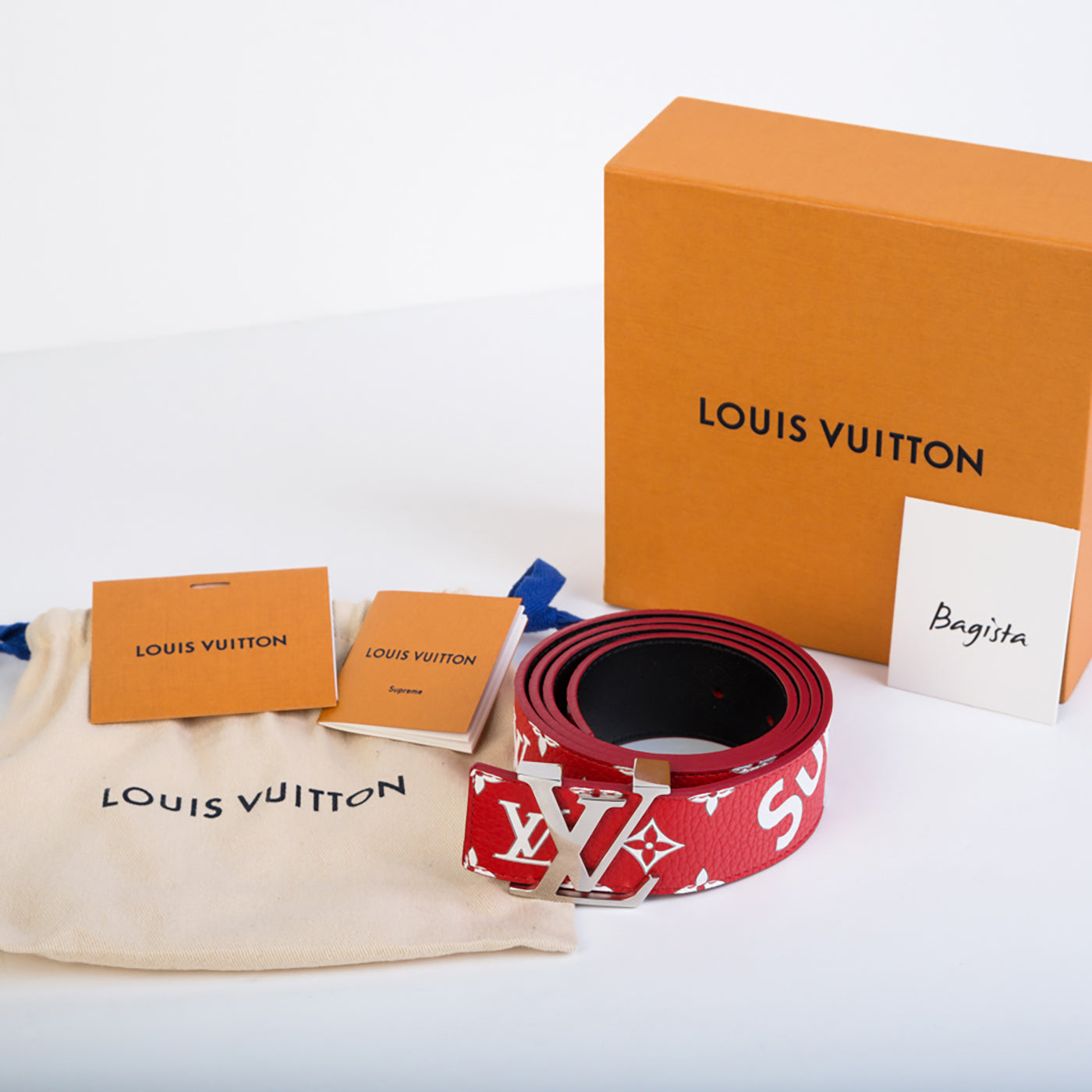 Louis Vuitton x Supreme Ultra Rare Red 100/40 Monogram Initiales