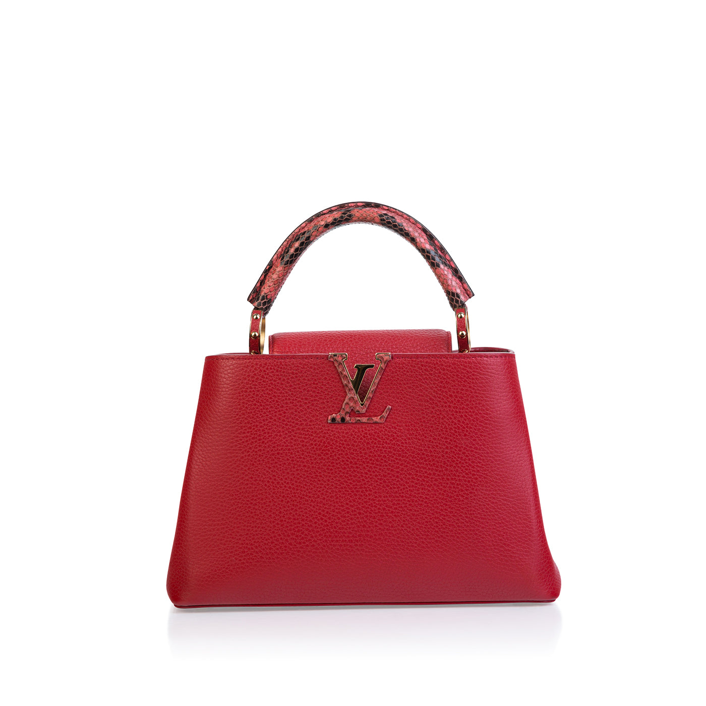 LOUIS VUITTON Red Taurillon Leather and Python Leather Capucines MM at  1stDibs