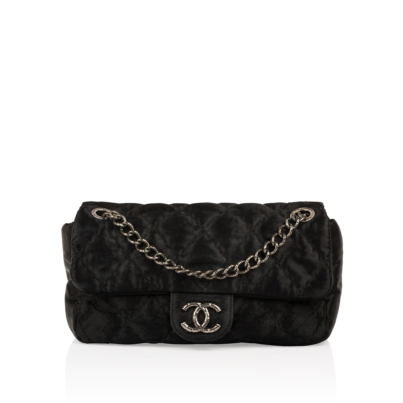 chanel satin flap bag