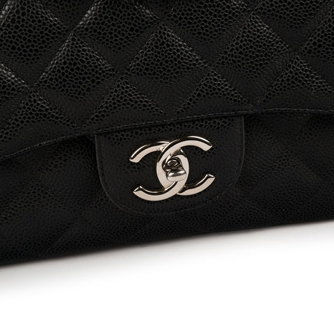 Chanel - Classic Flap Bag Maxi - Black Caviar Leather - Pre-Loved | Bagista