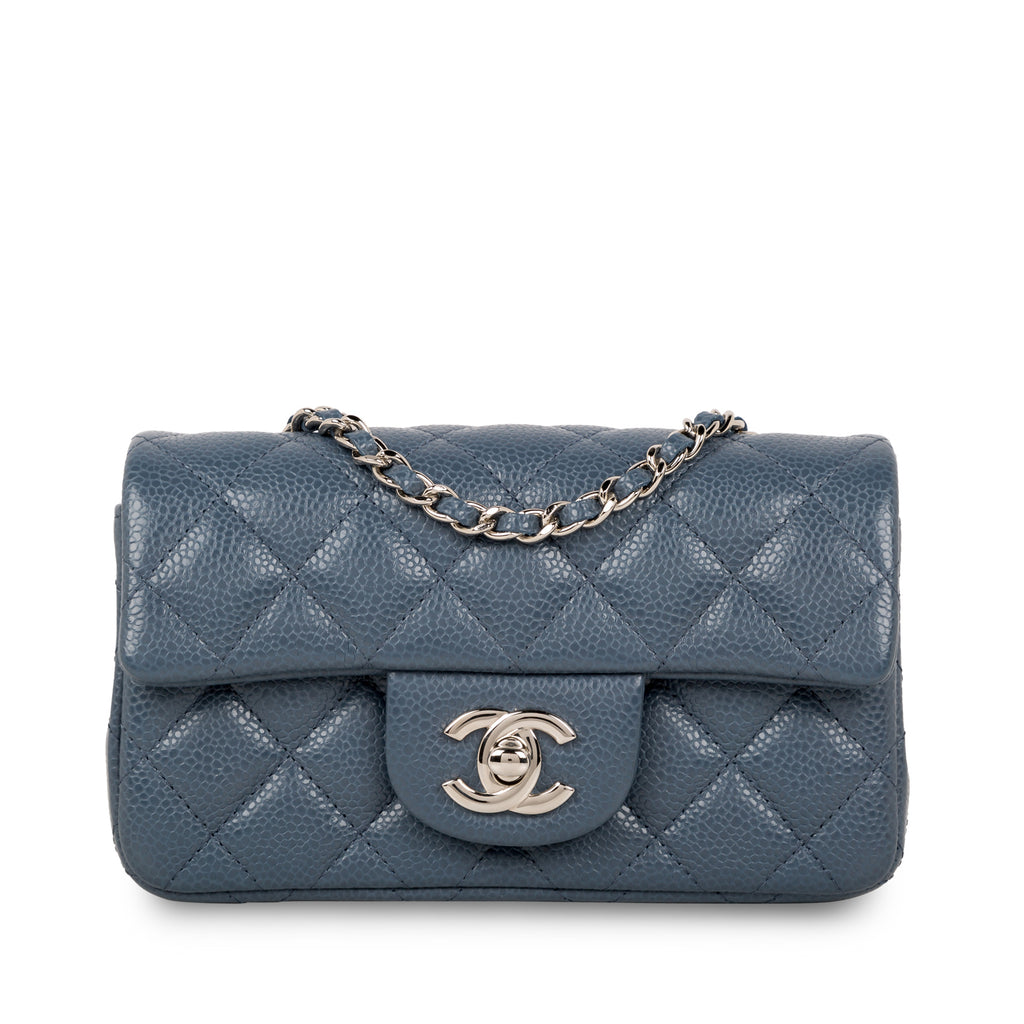 chanel mini flap bag navy blue