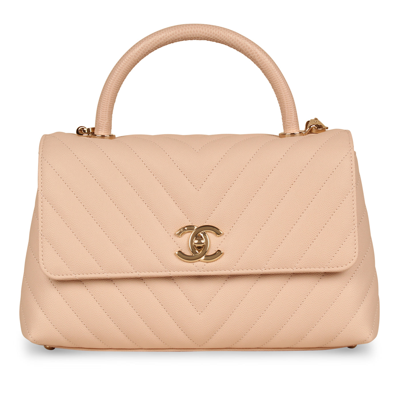 Chanel Coco Top Handle - Medium Chevron Pink Caviar | Bagista