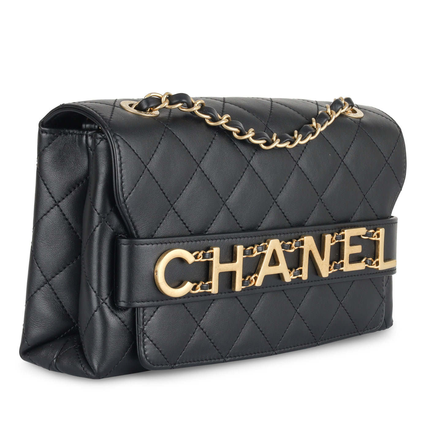 Túi Chanel 22 Small Handbag đen logo trắng da bê 34cm best quality