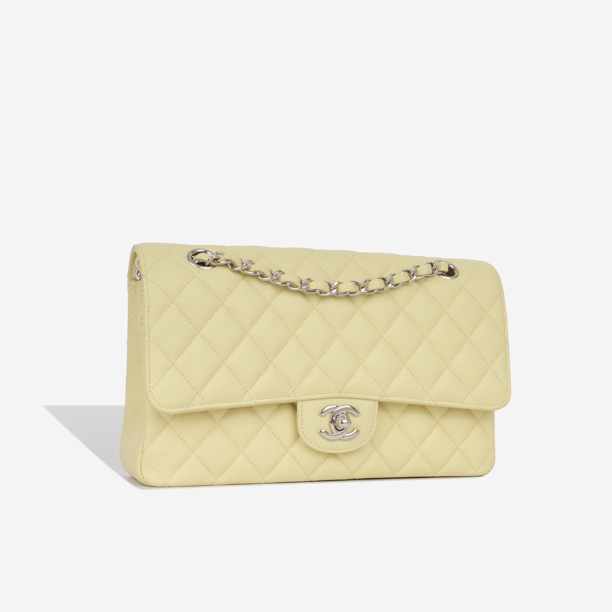 Chanel Classic Flap Medium Light Yellow Luxury Bags  Wallets on Carousell
