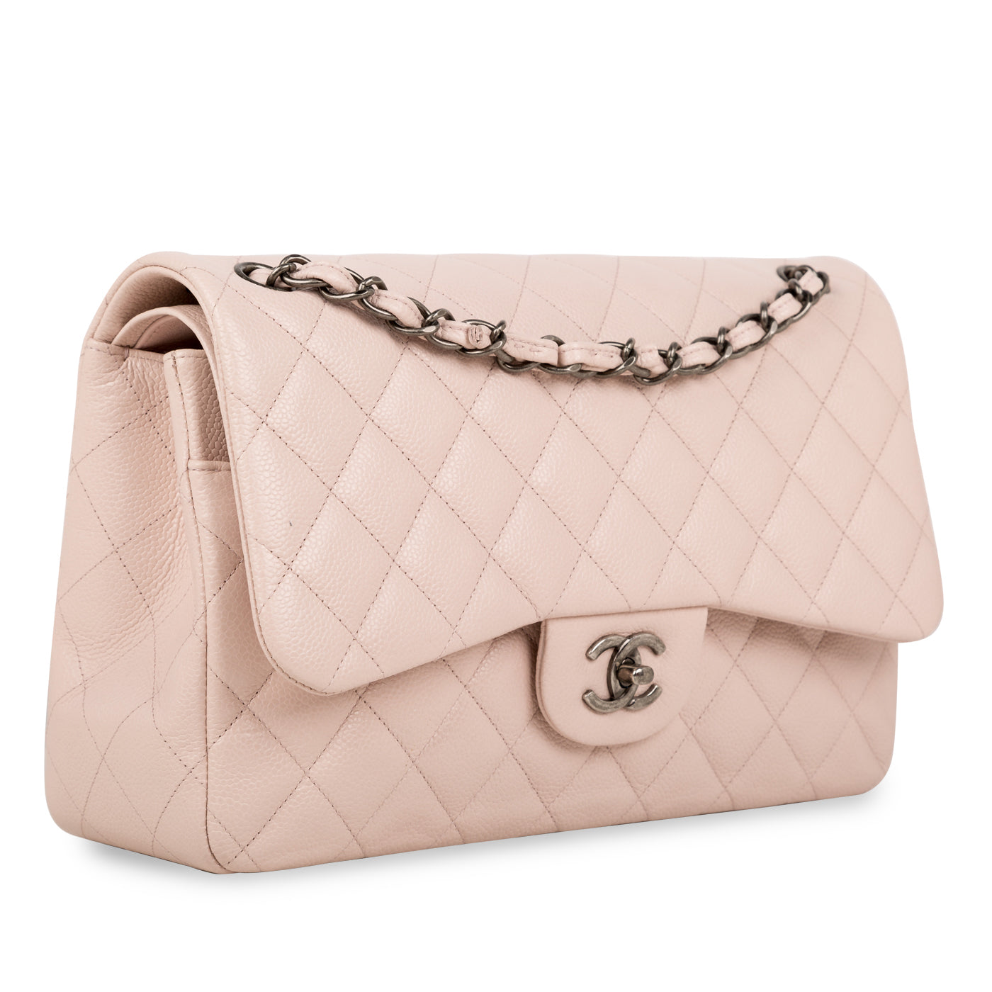 Chanel - Classic Flap Bag - Jumbo - Baby Pink Caviar - Ruthenium ...