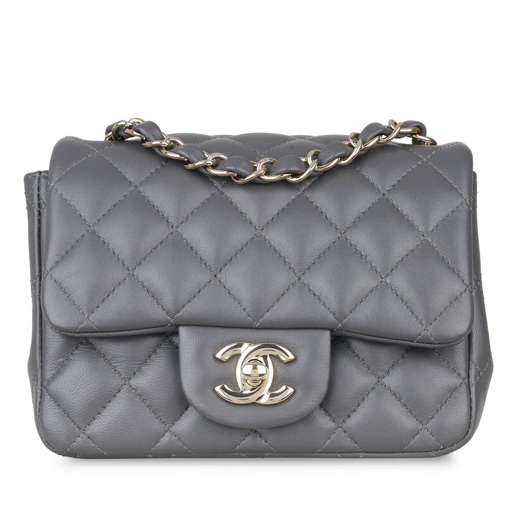 chanel mini square grey