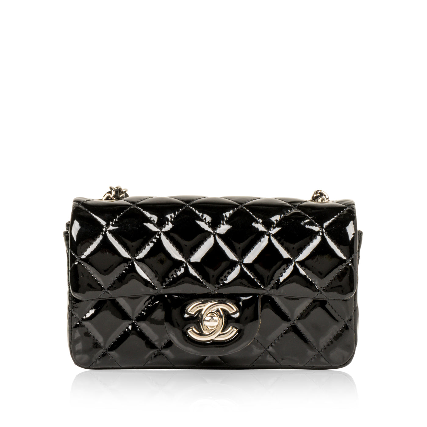 Chanel - Extra Mini Flap Bag - Black Patent - SHW | Bagista
