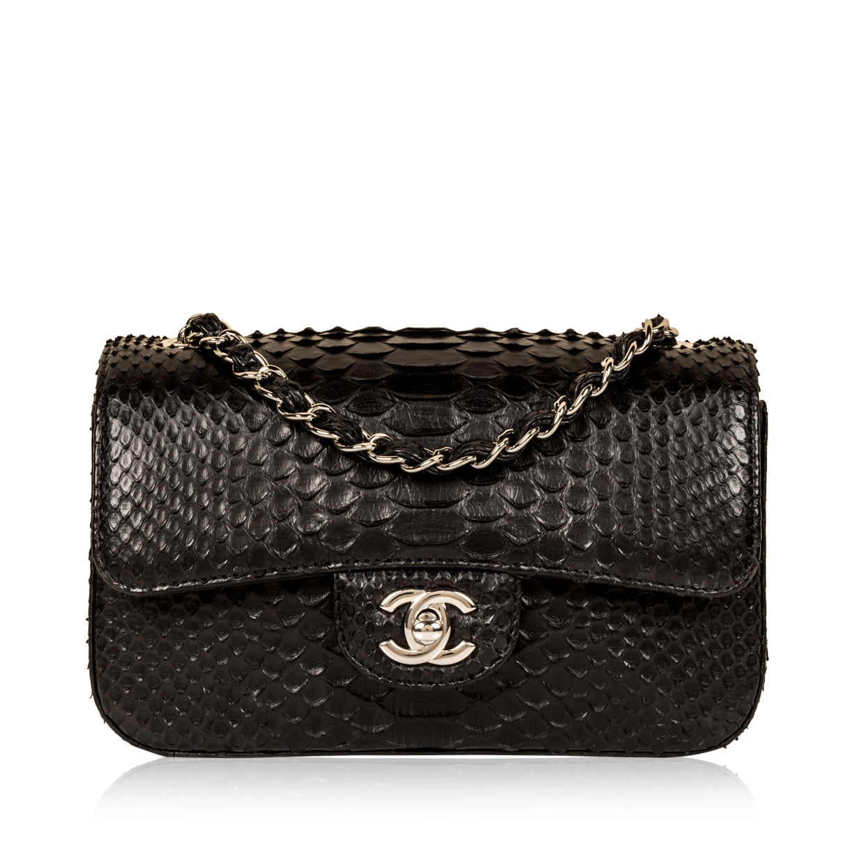 Chanel GoldPink Python New Mini Classic Single Flap Bag Chanel  TLC