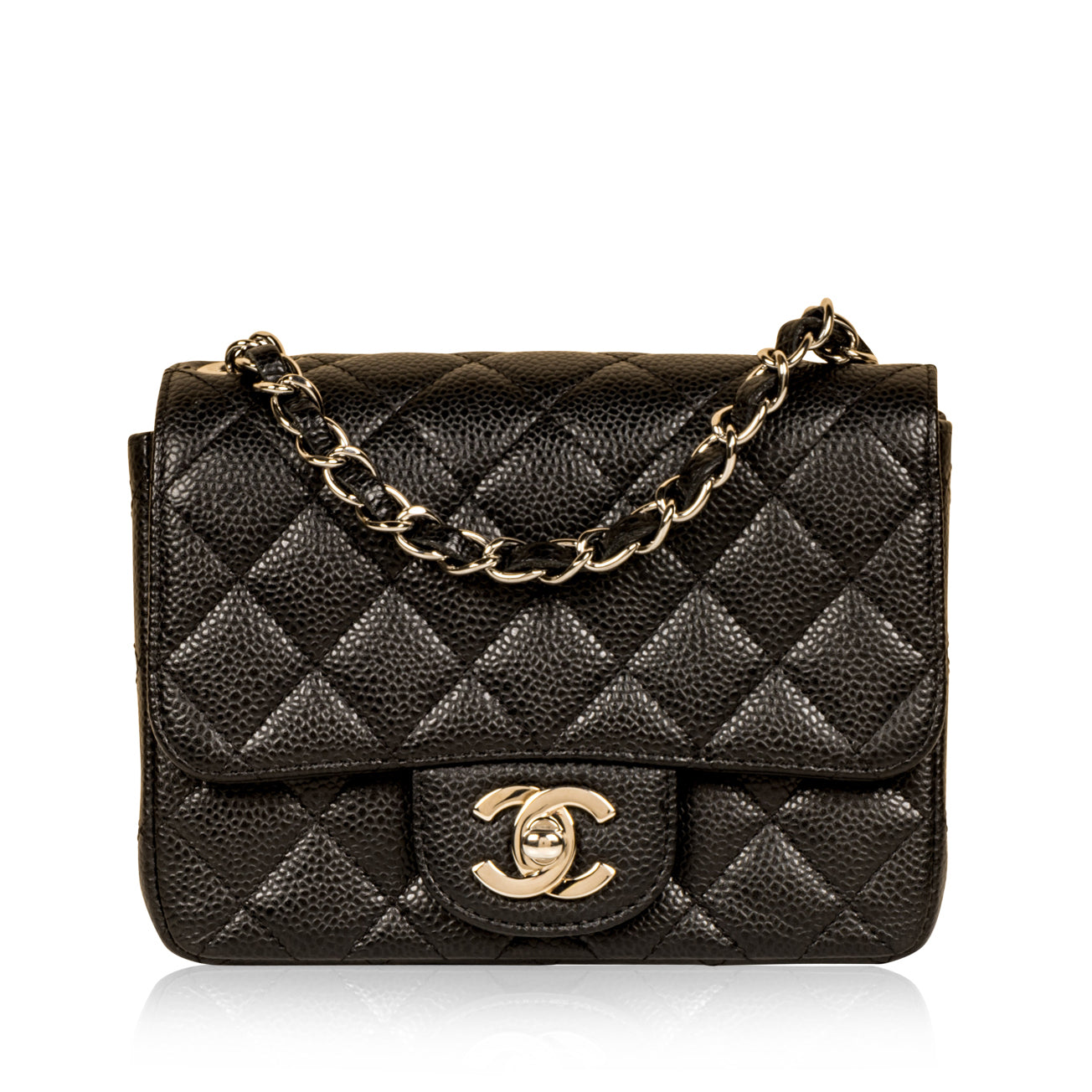 Chanel Mini Flap Bag Black in Lambskin Leather with Goldtone  US