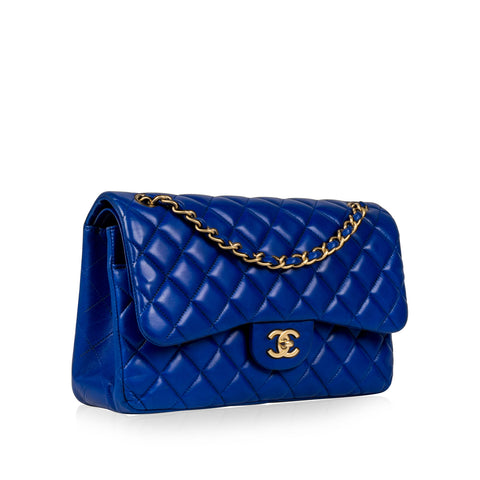 Chanel - Jumbo Classic Flap Bag - Royal Blue - Pre-Loved | Bagista