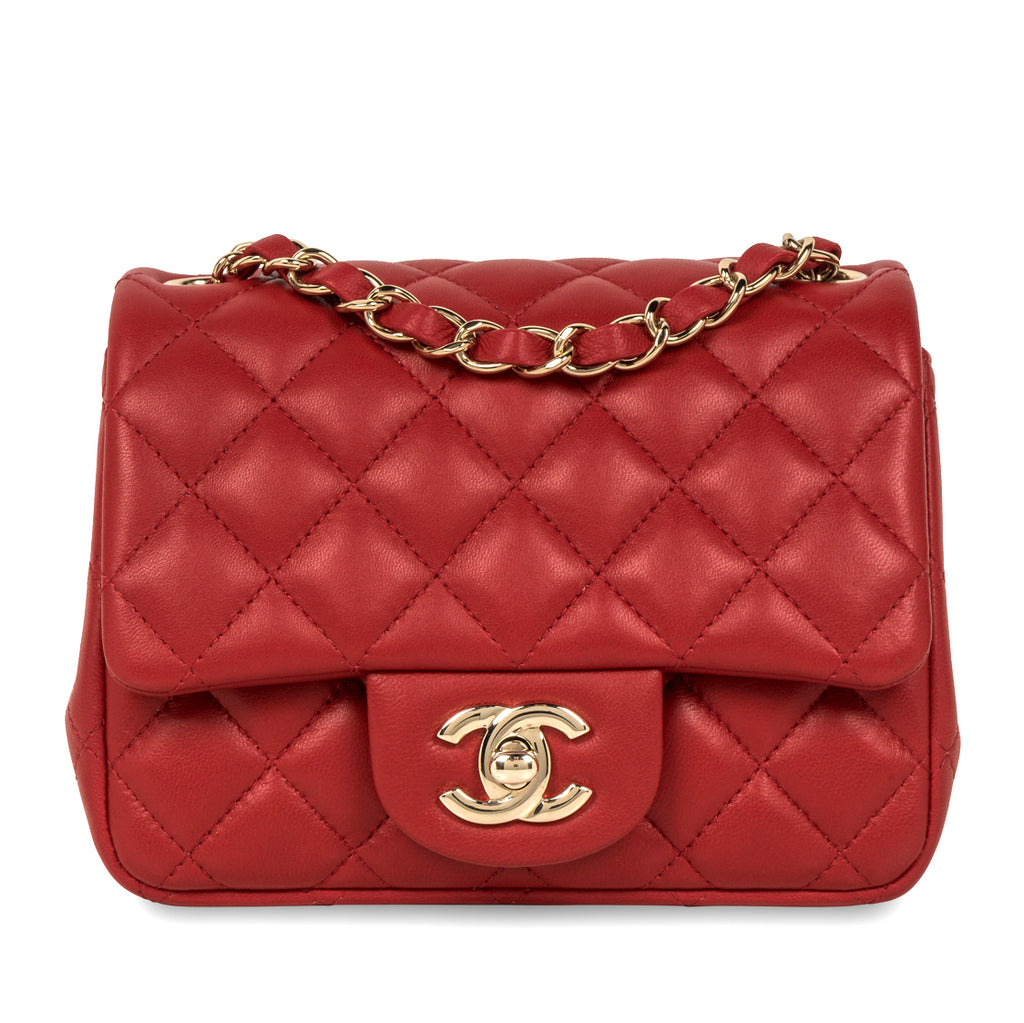 chanel mini square red