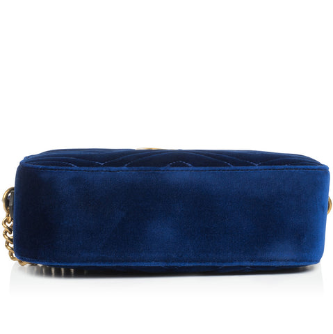 Gucci - GG Velvet Marmont Camera Bag - Royal Blue - New | Bagista