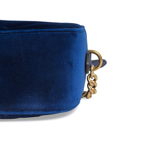Gucci - GG Velvet Marmont Camera Bag - Royal Blue - New | Bagista