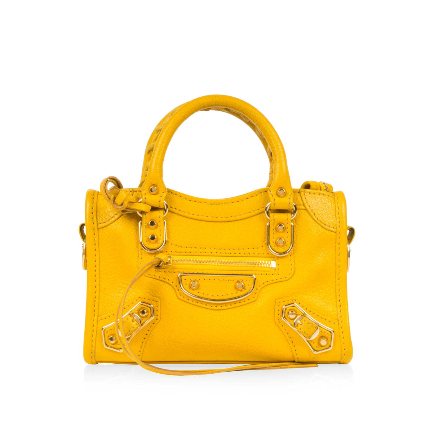 balenciaga mini city bag yellow