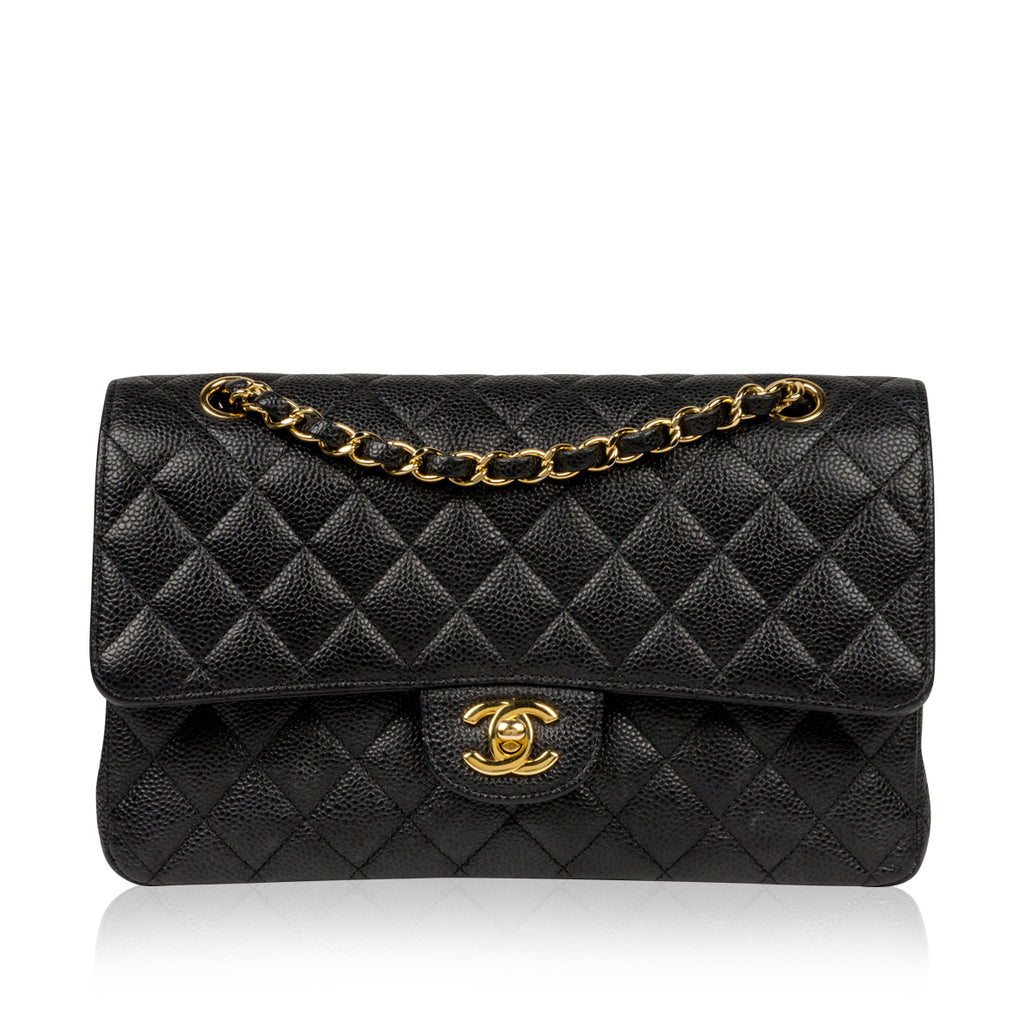 Chanel Black Quilted Lambskin Studded Beauty Begins Flap Pale Gold