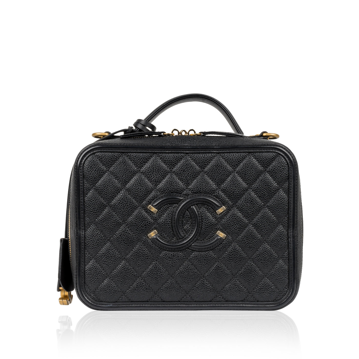 Chanel - Large CC Filigree Vanity Case - Black - Pre-Loved | Bagista